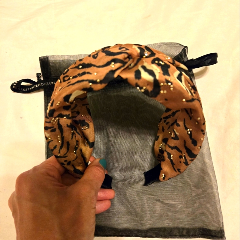 NWT White House Black Market Headband, OS, Cheetah Print